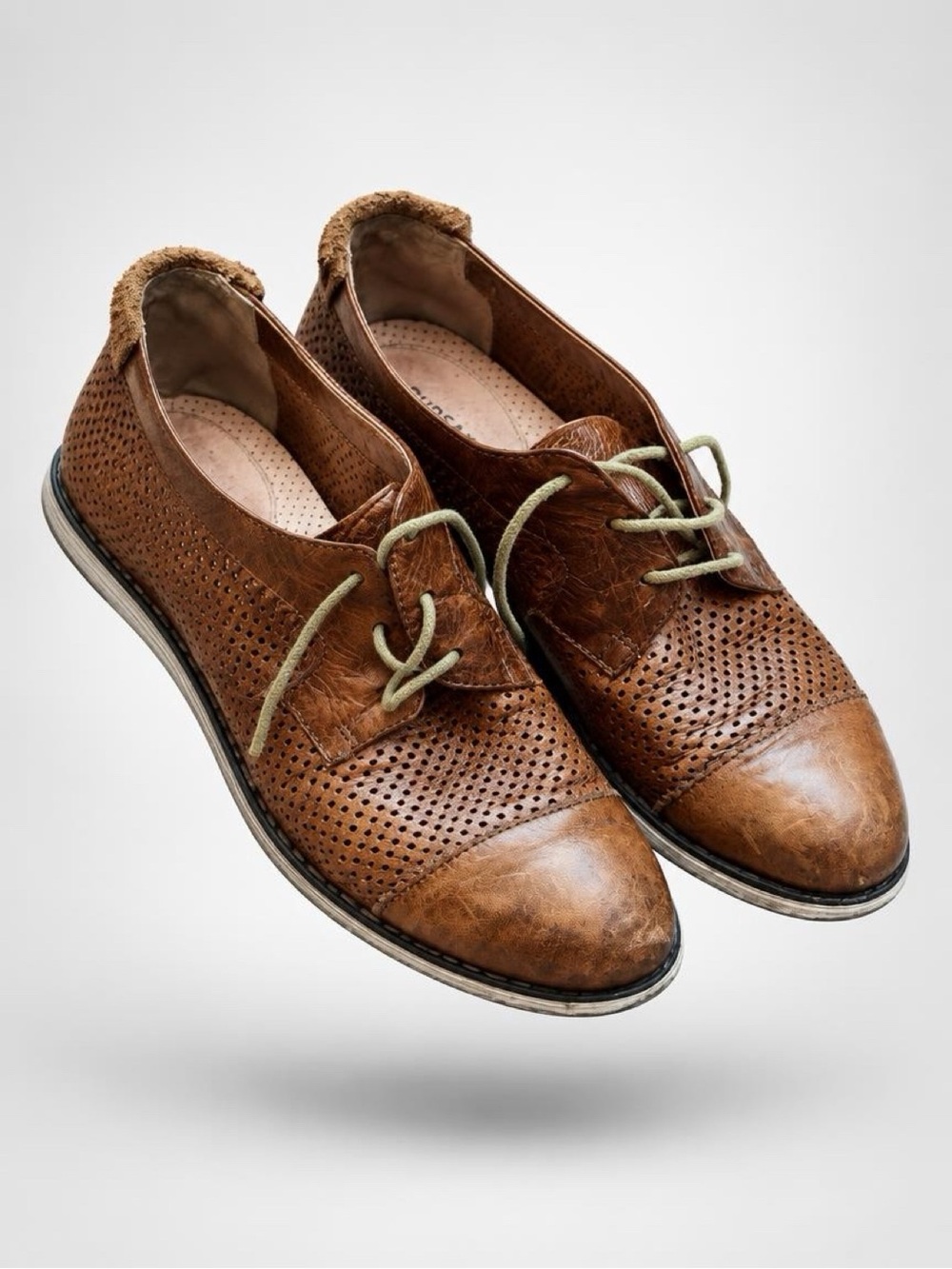 RUDSAK Brown Perforated Leather Flats